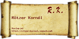 Rötzer Kornél névjegykártya