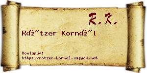 Rötzer Kornél névjegykártya